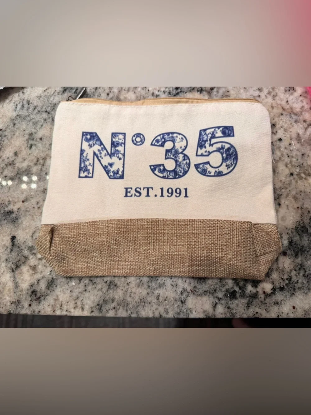 N°30 2pc Canvas Tote 17x14in & Matching Pouch 9x7in new in package